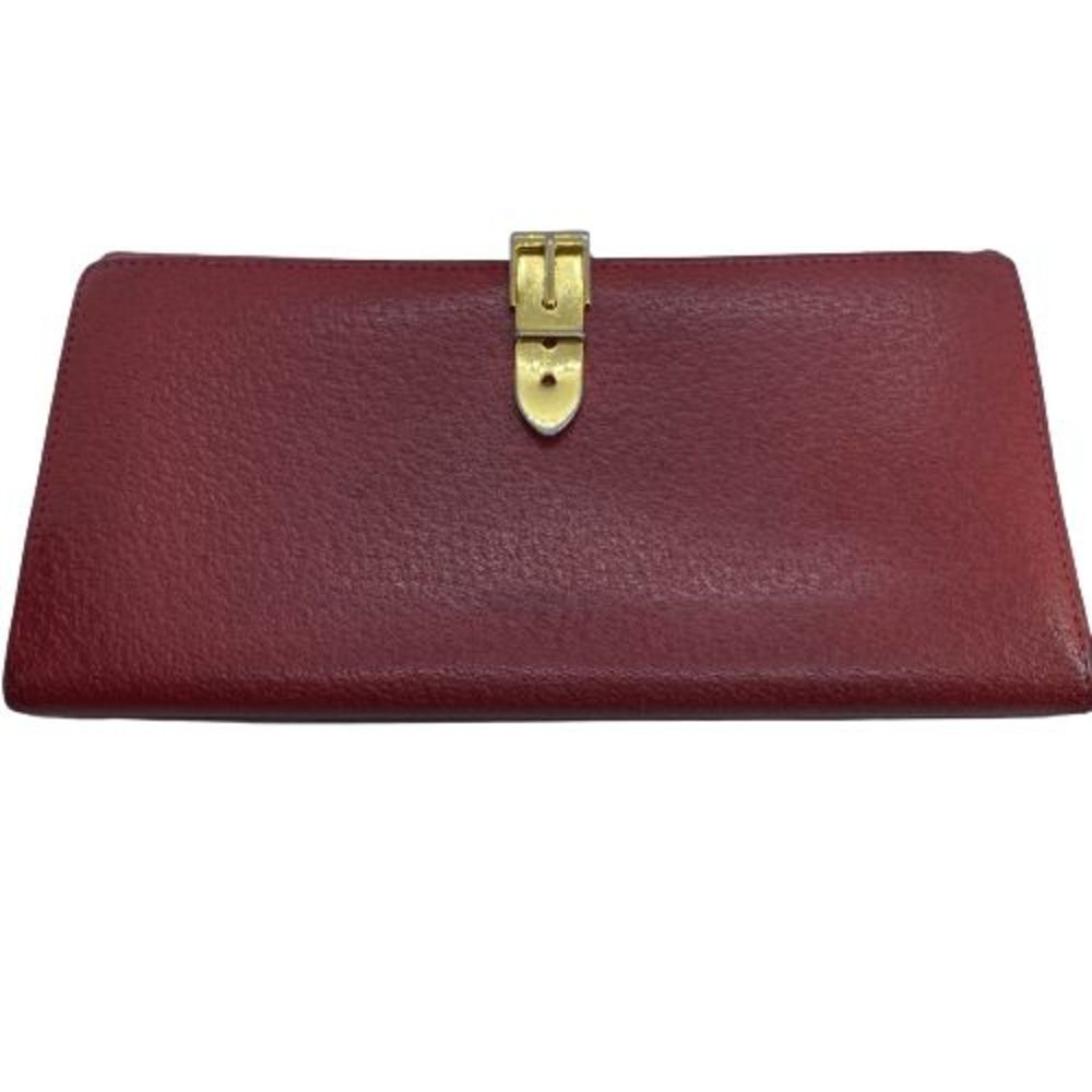 Authentic GUCCI Red Leather Long Slim Double Sided Wallet